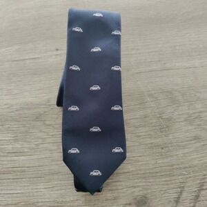 charles tyrwhitt Blue Silk Car Print  tie Italy Made
